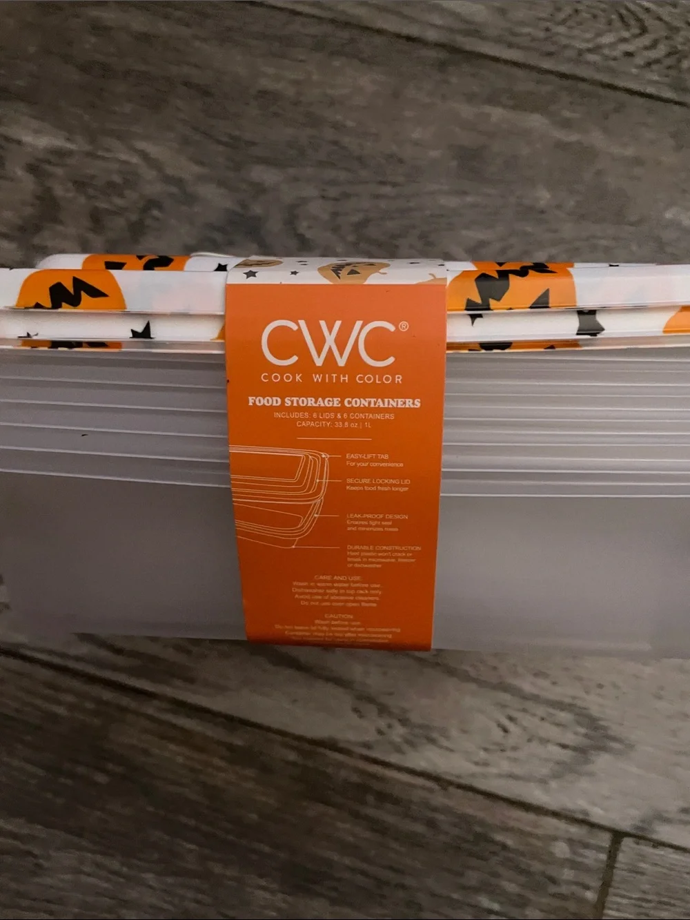 Halloween Jack-O'-Lantern Food Storage Containers - Orange & White